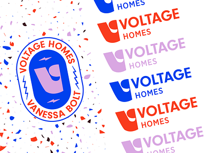 Voltage Homes Badge and Logo badge brand logo real estate realtor realtor logo terrazzo