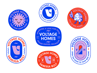 Voltage Homes Brand badge brand branding character logo real estate realtor sticker vector