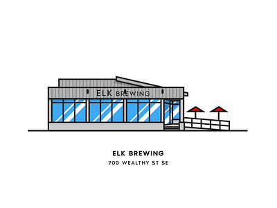 Elk Brewing architecture beer beer city brewery grand rapids illustration vector