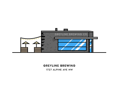 Greyline Brewing Co. architecture beer beer city brewery building grand rapids illustration vector