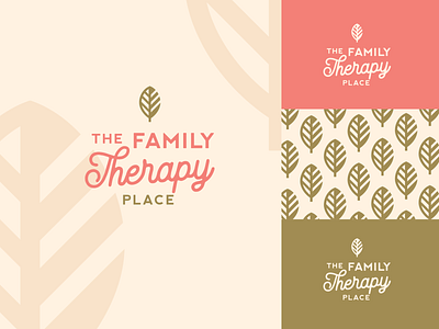 Therapy branding design gold leaf logo pink therapy