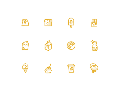 Snacks Icon donut drink flat ice cream icon line milk popcorn pudding snacks sweet yogurt