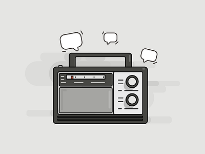 On Air Radio flat icon illustration line radio talk