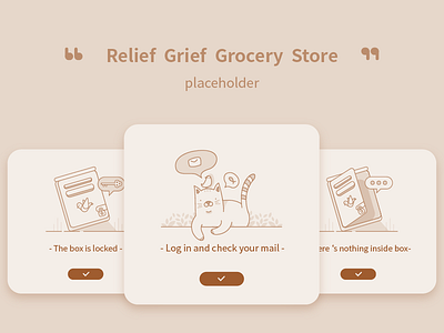 Placeholder For “ Relief Grief Grocery Store ” cute flat icon illustration line placeholder