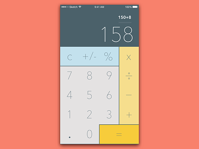 004 Calculator 004 calculator dailyui midcentury minimal mobile modern ux yellow