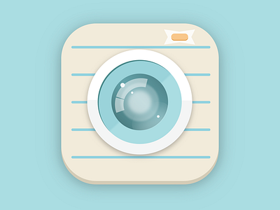 NoteSnap App Icon app icon camera education flat high school ios note skeuomorphic snap