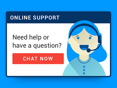 Helpful Heather chat customer service girl illustration material design online support web
