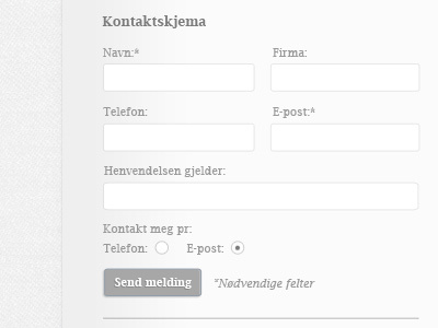 Contact form, sidebar WP