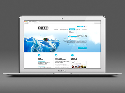 Dale Oen Experience - web activity blue organisation website