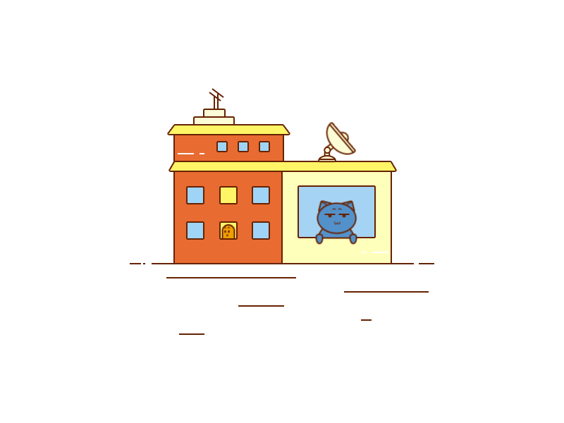 House and cats cats colour house icon signal