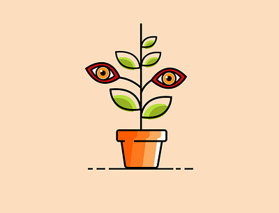Eye plant art creative designinspiration eye flower illustration inspiration logo plant poster art pot simple logo vector