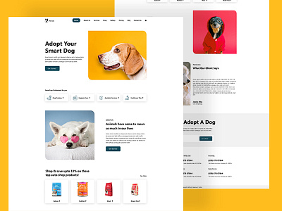 Pet Club animal creative dog dog food doggy ecommerce inspiration mockup pet template uidesign website woocommerce