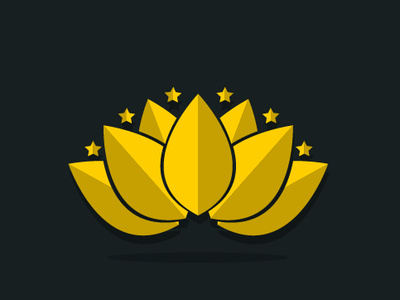 Lotus flower golden illustrator logo lotus lotus flower star