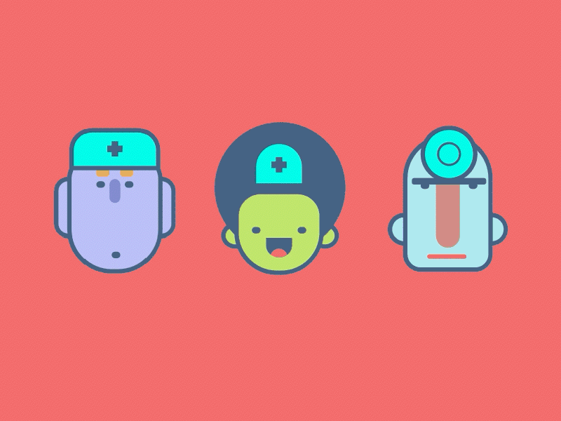 Project - avatars afro avatars character face management icons illustration nurse owl robot surgeon surgery theatre