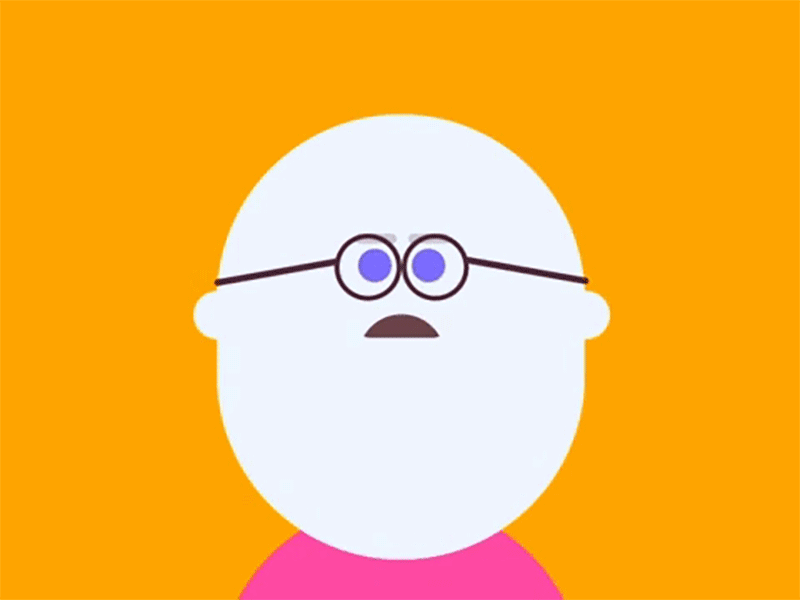 Mr. Cursor Follower animation bald character cursor face follow glasses interaction mouse portrait principle tongue