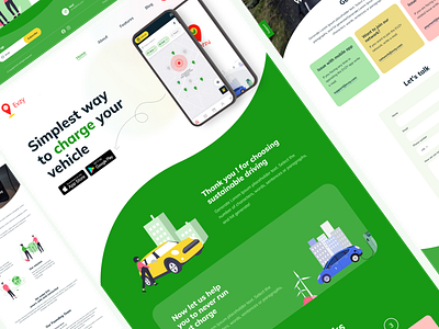 EVZY | E-Mobility Charging Station | Landing Page| Adobe XD app branding design graphic design illustration logo typography ui ux vector