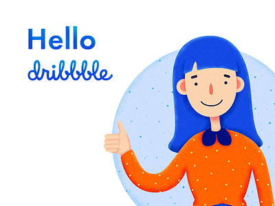 Hello Dribbble! dribble hello illustration