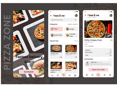 Online Pizza Mobile Application app branding design graphic design logo typography ui