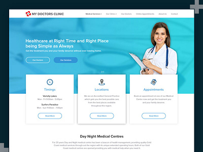 My Doctors Clinic clean design health homepage ui ux web website