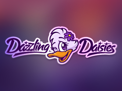 Daisy Logo Full character disney duck illustration logo vector