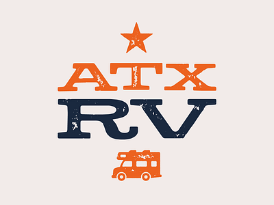 ATX RV Logo Variation 1 blue brand branding design illustration logo orange