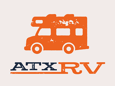 ATXRV Logo Variation 2 and Icon app blue brand branding design illustration logo orange vector