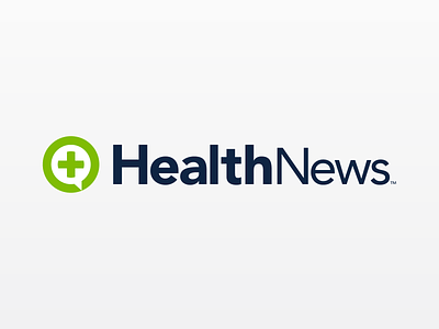 HealthNews logo blue brand green health illustration logo medical news vector