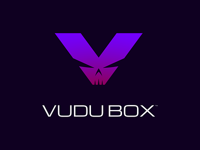 VUDU Box brand skull v vector