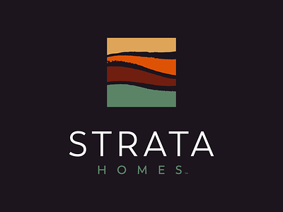 Strata Homes brand branding desert design home developer logo vector