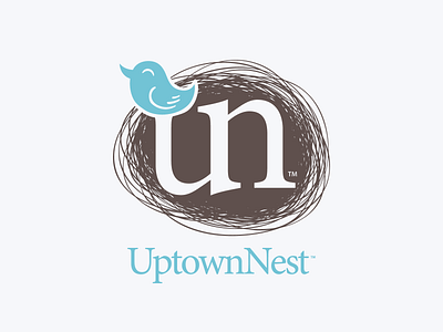 Uptown Nest bird blue brand branding illustration logo nest serif vector