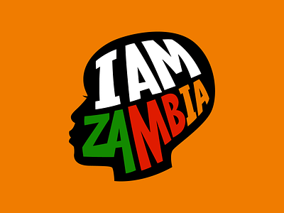 I AM ZAMBIA africa brand head illustration logo vector