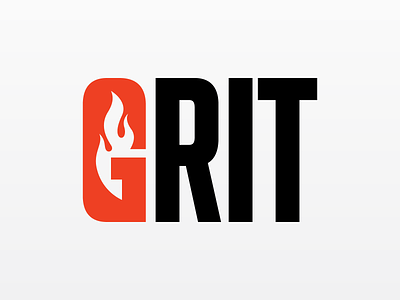 GRIT logo brand branding design fire flame illustration logo orange vector