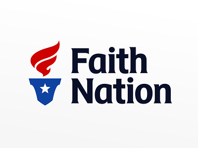 Faith Nation Logo blue brand branding faith illustration logo nation patriotic red religious vector
