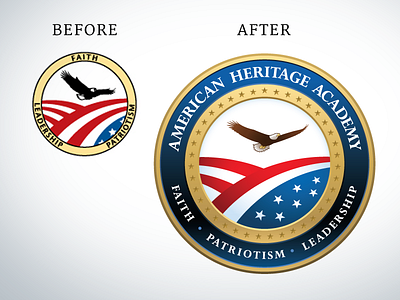 AHA Before & After circle school shield