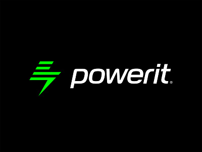 powerit logo revision batteries bolt branding design electricity green icon illustration logo power vector