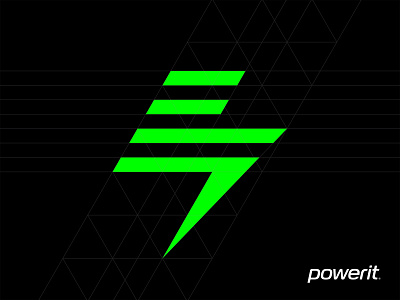 powerit bolt geometry bolt brand electricity energy illustration logo vector