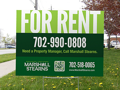 Yard Sign coroplast green real estate rent sign yard sign