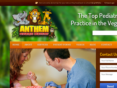 Pediatric Dental Site dentist illustration jungle kids pediatric web design website