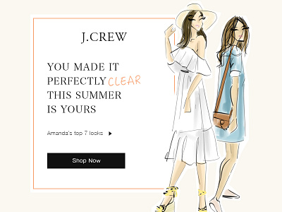 J.Crew ad concept advertisement app chic illustrator photoshop sketch