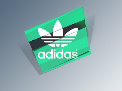 adidas paper effect ( Day 9) 30 adidas ads challenge day dribbble gradients green logo photoshop