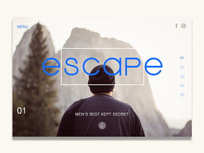 ESCAPE web concept (12) concept dribbble men mockup modern photoshop quick wear web