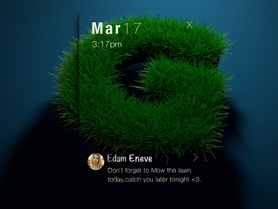 Mow the "G" (day 16) 3d cinema4d concept grass green object photoshop reminder ui