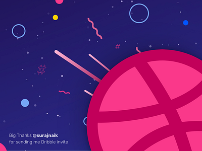 Hello Dribbble! design dribbble illustration thankyou