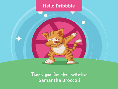 Thank You Image branding cartoon cat design invitation thanks