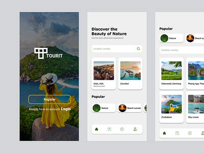TOURIT andriod app design illustration interface ios login mobile typography ui user experience