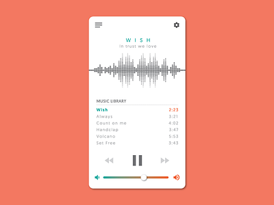 Music Player 009 dailyui