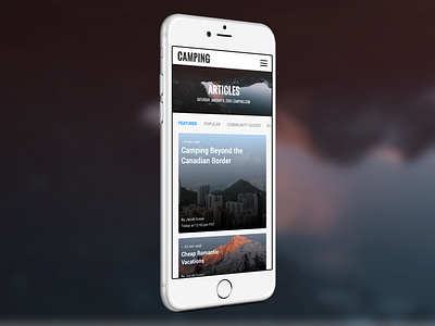 Camping Articles Mobile articles atomic camping design featured fluent mobile responsive ui ux