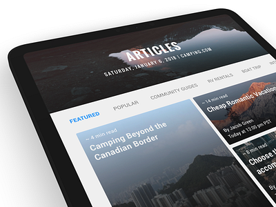 Camping.com Redesign - Articles