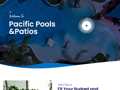 Pools & Patios branding design illustration user friendly websitedesign