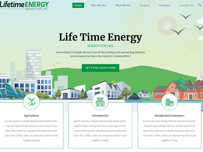 Lifetime Energy branding design illustration user friendly websitedesign